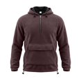 thumbnail image 3 of YOIAVAIOY Mens Quarter Zip Fleece Hoodie Heavy Warm Pullover Hoodies Adjustable Drawstring Sweatshirt Fall Winter Outdoor Athletic Sweatshirt Wine XL, 3 of 10