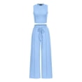 thumbnail image 1 of Conjunto Coordinado PRETTYGARDEN Top Corto de Tirantes Veraniego Azul Claro M, 1 of 8