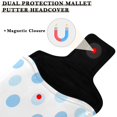 thumbnail image 3 of Haosy Light Blue Polka Dots Golf Mallet Putter Cover Strong Magnetic Leather Golf Club Headcover Closure, 3 of 7