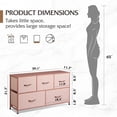 thumbnail image 3 of Dresser for Bedroom with 5 Drawers, Wide Chest of Drawers, Fabric Dresser, Storage Organizer Unit with Fabric Bins for Closet, Living Room, Hallway,21.65"Hight, 3 of 16