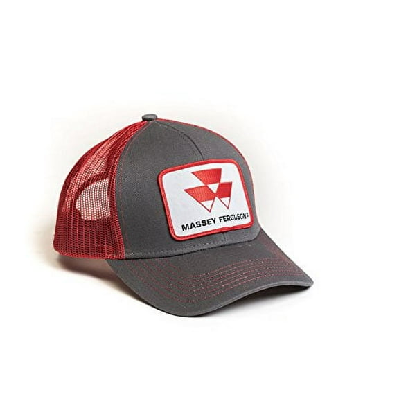 Massey Ferguson Tractor Hat, Gray with Red Mesh Back