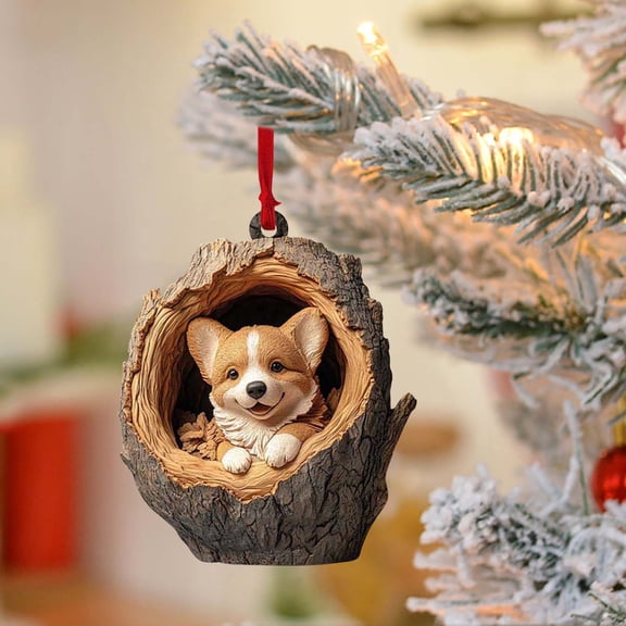 Zawou 2025 Clearance Christmas Tree Animal Pattern Acrylic Ornament,Super Cute Dog Animal Christmas Ornament, Forest Animal Decoration,Ceiling, Christmas Decor Keepsake Gifts,Puppy A