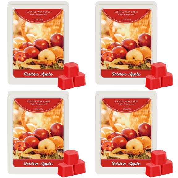 LA BELLEFÉE Golden Apple Scented Soy Wax Melts - 4 Pack | 2.5 oz Natural Wax Cubes for Warmers | Home Fragrance