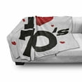 thumbnail image 3 of 70s Party Soft Flannel Fleece Throw Blanket, Seventies with Various Shaped Hearts Vintage and Retro Typography, Cozy Plush for Indoor and Outdoor Use, 70" x 90", Black Red, by Ambesonne, 3 of 6