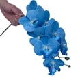 thumbnail image 2 of Flores artificiales de orquídea Phalaenopsis de 37 pulgadas 6 piezas MENGJIAQI para decoración del hogar azul, 2 of 6