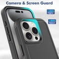 thumbnail image 4 of Allytechgroup Compatible for Apple iPhone 16 Pro Max, Rugged Shockproof Military Grade Protection Dual Layers Hard PC TPU Phone Case for iPhone 16 Pro Max, Black, 4 of 5