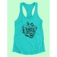 thumbnail image 3 of Vintage Lotus Flower Design Tank Women -Image by Shutterstock, Female Medium, 3 of 4