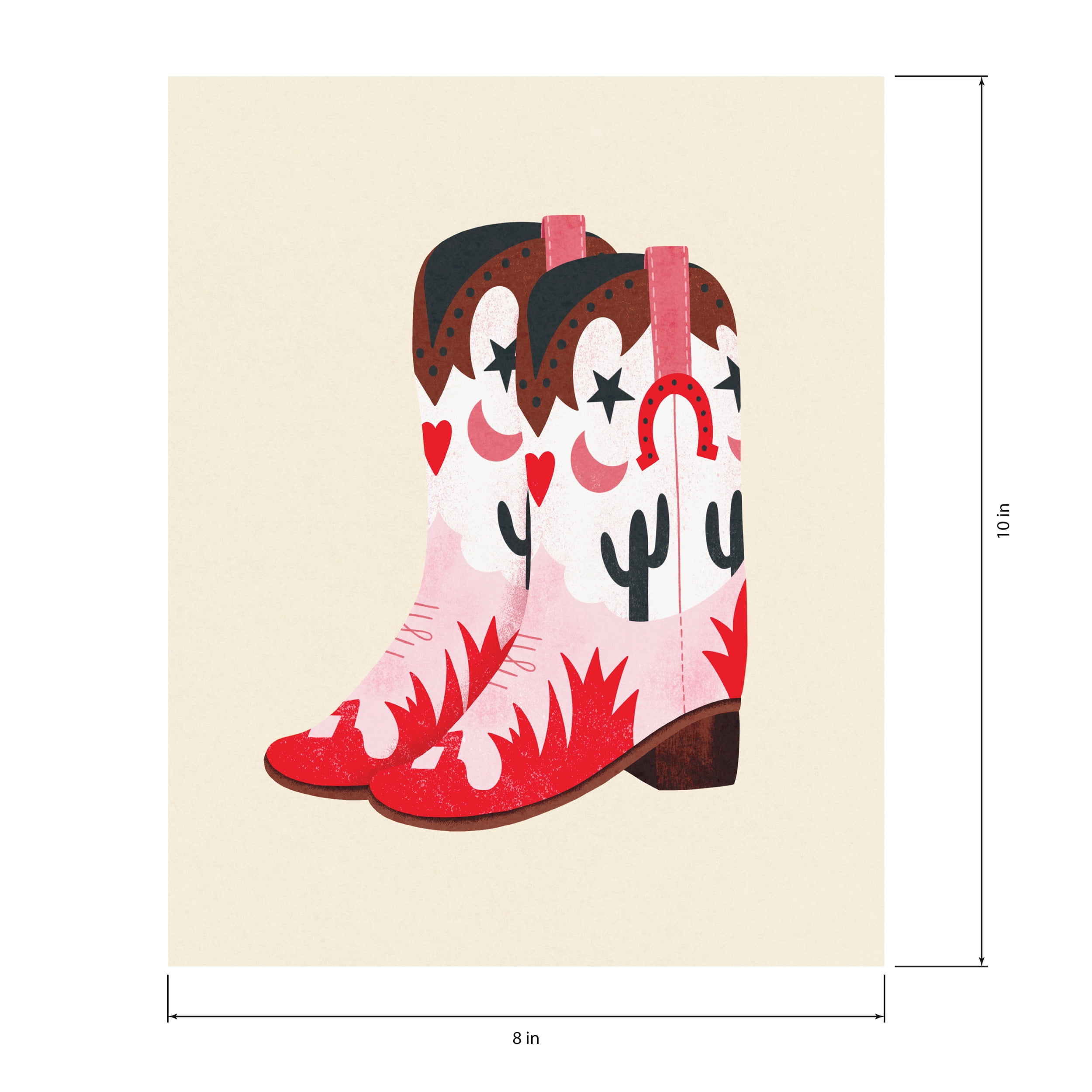 (2 pack) DesignOvation Western Unframed Art Prints 8” x 10” Set of 3 by Tania Garcia and Piddix
