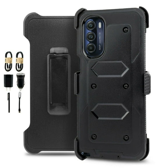 Value Pack ! For Motorola Moto G Stylus 5G 2022 (NOT FIT G STYLUS 5G 2021) Phone Case 360° Cover Clip Kickstand Holster Hybrid Shock Bumper