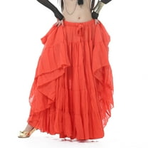 720 degree Length 37.8" Tribal Dance Skirt Belly Dance Skirt Gypsy Skirt Big Swing Skirt Flax Dance skirt,orange