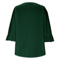thumbnail image 5 of aidice Shirts for Women Casual Round Neck 3/4 Length Sleeve Ruched Comfy Fitting Solid Color Tee Shirts, 5 of 6
