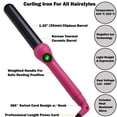 thumbnail image 4 of Jose Eber: Clipless Curling Iron 1.25" (32mm) - Pink - Professional Tourmaline Ceramic Barrel, Wand Styling Tool, Ion Technology, Heat Resistant Glove, 4 of 14