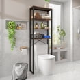 thumbnail image 2 of Topbuy Over The Toilet Storage 4-Tier Industrial Over-the-Toilet Space Saver Storage Rack w/ Adjustable Feet & Anti-Toppling Devices, 2 of 7
