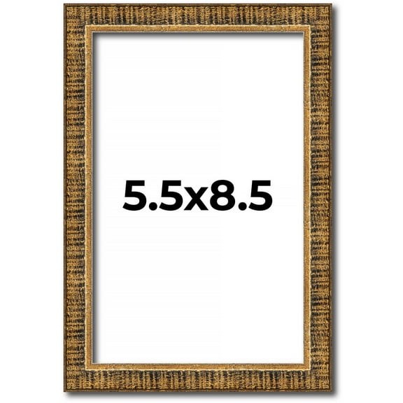 5.5x8.5 Frame Gold Picture Frame - Modern Photo Frame Includes UV Acrylic Shatter Guard Front, Acid