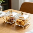 thumbnail image 5 of Dessert Dividing Plate Serving Platter with Lid Cookies Jar Nut and Candy Serving Tray Dried Fruit Tray for Kitchen,Divided Veggie Tray with Lid,Fruit Snack Serving Box Vegetable Storage,Clear(1PCS), 5 of 9