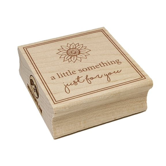 A Little Something Just for You Sunflower Square Rubber Stamp Stamping Scrapbooking Crafting - Small 1.25in
