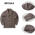 thumbnail image 4 of LAICAIW Mens Cable Knit Cardigan Sweater Shawl Collar Loose Fit Long Sleeve Casual Cardigans, 4 of 5