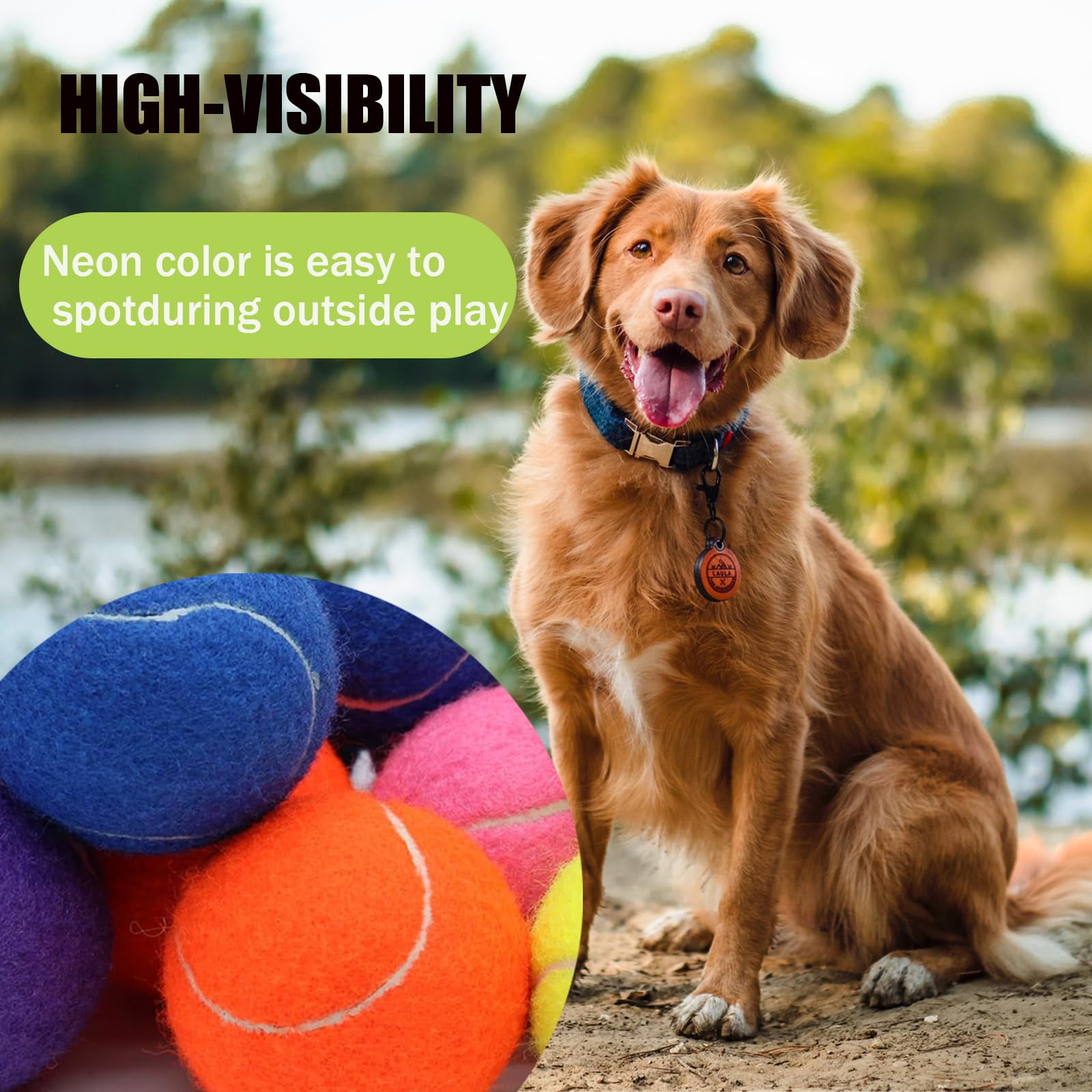 Magicorange 6 Pack Tennis Balls for Dogs, 4 inch Oversize Giant Pet Interactive Playing Balls, Chew Toy for Outdoor / Indoor Sports
