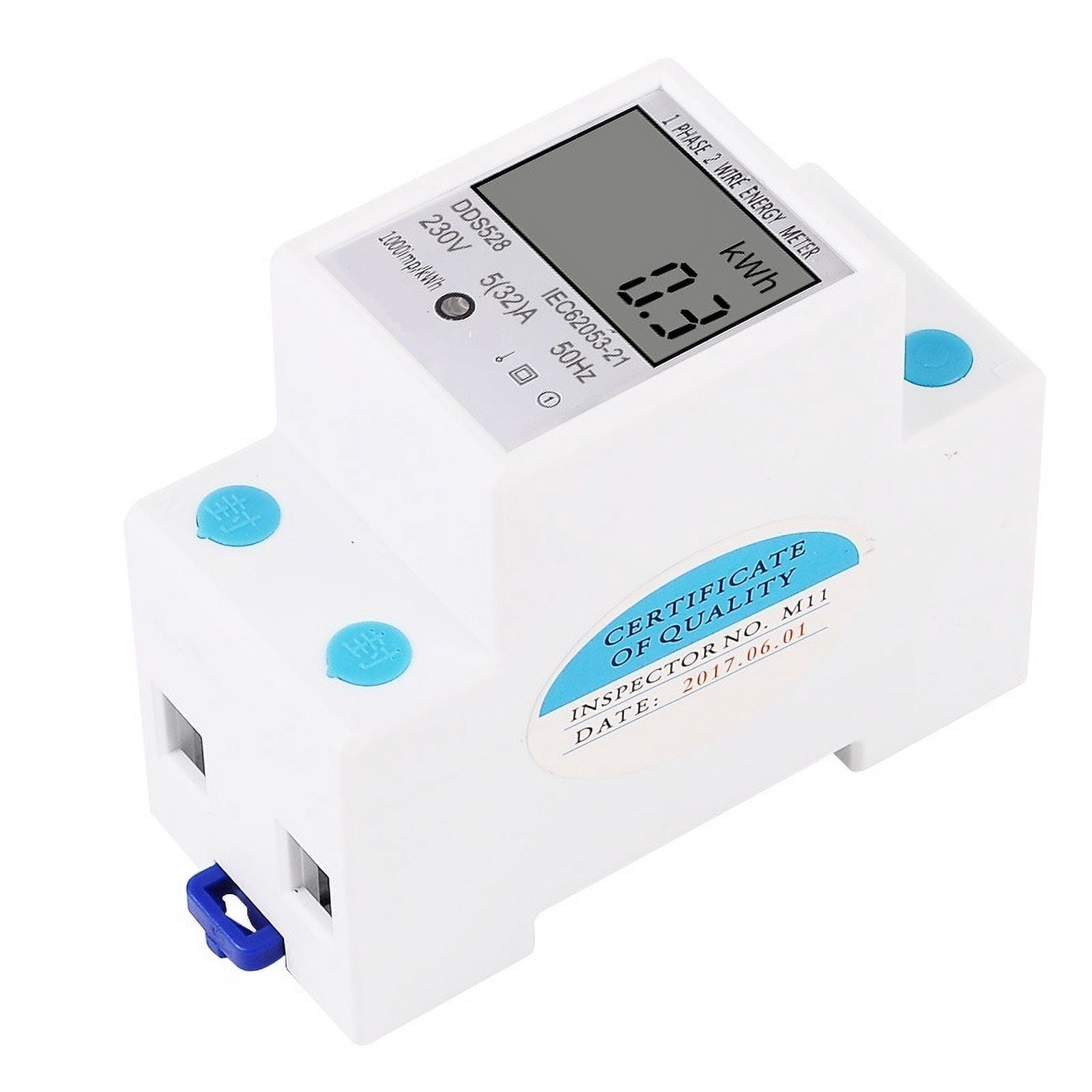 Home DIN Rail LCD Digital Display Power Consumption kWh Meter Single Phase Energy Meter Watt Wattmeter ,Overload Protection
