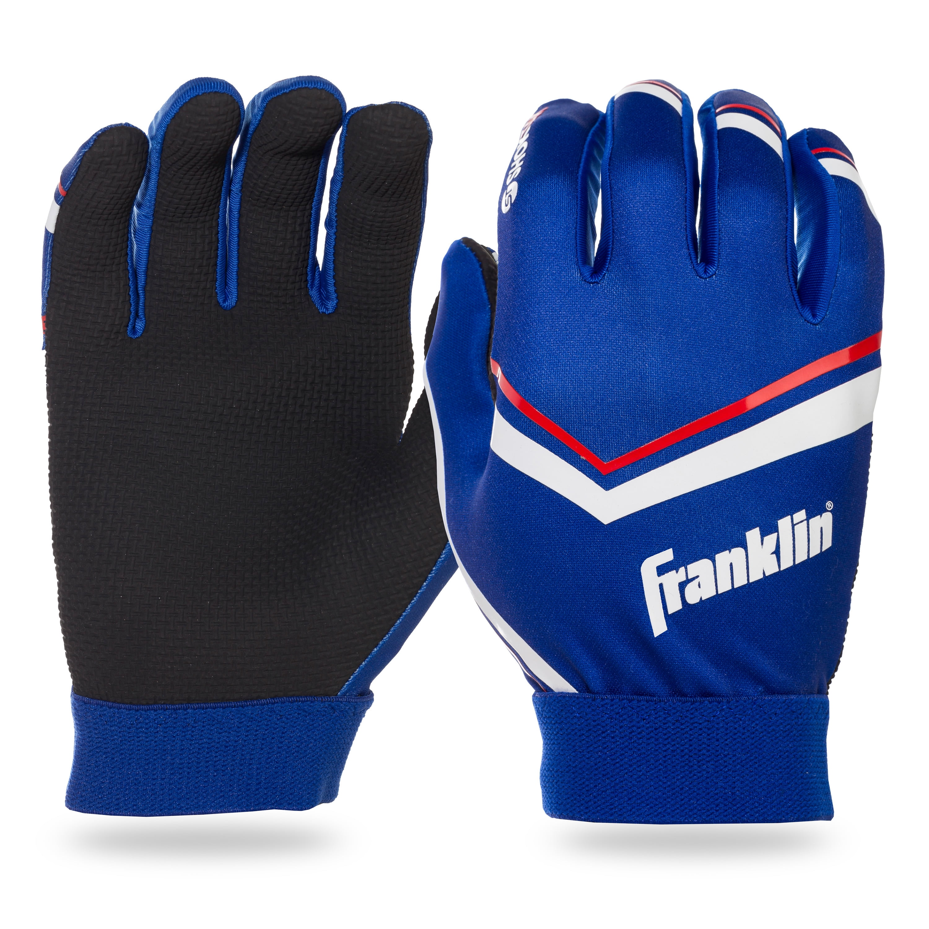 Franklin Sports Youth Football Receiver Gloves - Shoktak Youth Gloves -  Kids Football Gloves - High Grip Football Gloves - Royal - Youth Large
