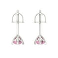 thumbnail image 4 of Clara Pucci 0.5 ct Brilliant Round Cut Studs VVS1 Genuine Conflict free Pink Zircon Solid 18K White Gold Designer Everyday Earrings Screw back, 4 of 5