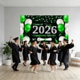 thumbnail image 4 of Class of 2026 Graduation Backdrop 6x3.6ft Black Gold Congrats Grad Banner for Photography Graduation Ceremony Party Decorations with Balloons Cake Table Banner Photo Booth Props, 4 of 4