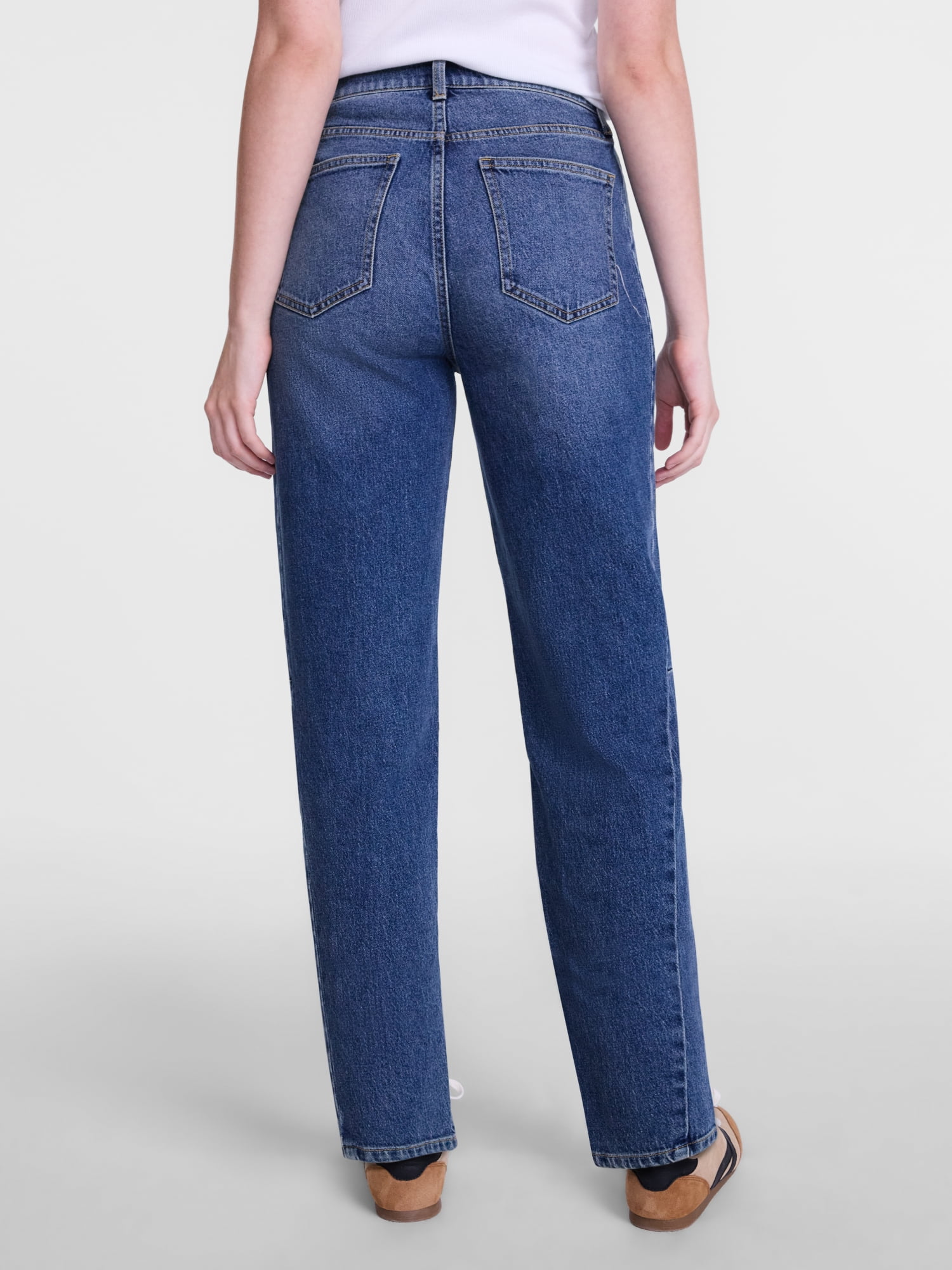 Scenario Women's and Women's Plus High Rise Barrel Jeans, 26", 28" Inseam, Sizes 0-28W