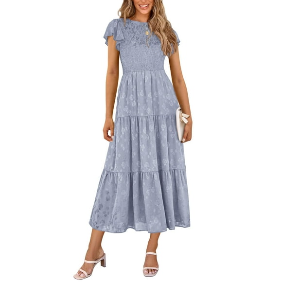 Vestido midi PRETTYGARDEN con estampado floral para verano 2025 para mujer