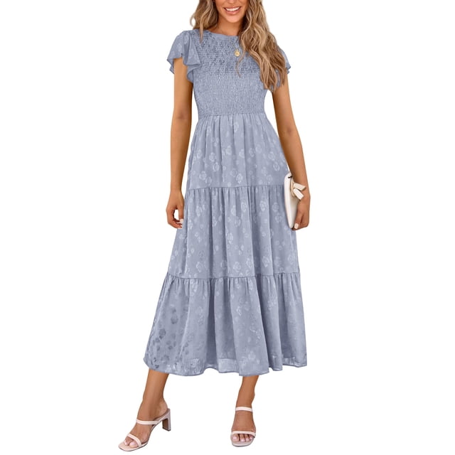 Vestido midi PRETTYGARDEN con estampado floral para verano 2025 para mujer