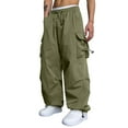 thumbnail image 2 of Men's Cargo Pants Casual Parachute Pants for Men Baggy Sweat Pants Loose Fit Hop Cargo Outfits with Pockets, 2 of 9
