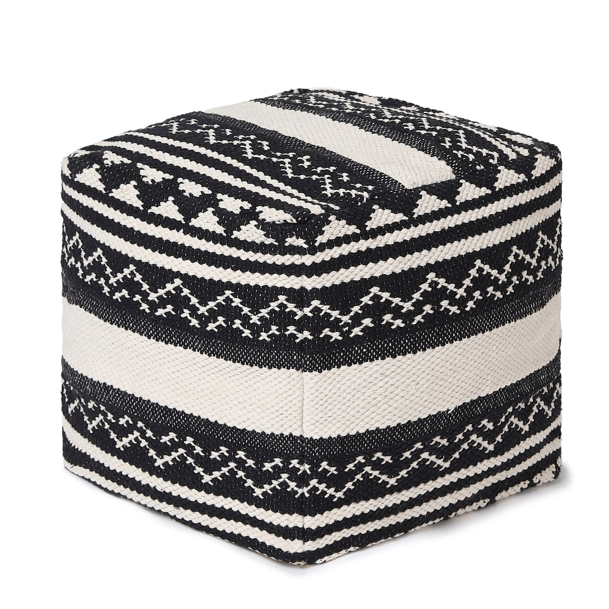 UNSTUFFED Pouf Ottoman Cover REDEARTH Textured Boho Storage Cube Poof unstuffed-pouf-ottoman-cover-redearth-textured-boho-storage-cube-poof