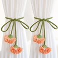 thumbnail image 5 of Boho Curtain Tiebacks Handmade Flower Rope Curtain Holdbacks No Drill Curtain Tiebacks Decorative Window Accessories Purple, 5 of 9