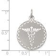 thumbnail image 3 of Collier Disque Symbole Infirmière Caducée Paramédic Emt Médecin Étudiant en Argent Sterling 925 Pendentif Charme Carrière Professionnelle, 3 of 8