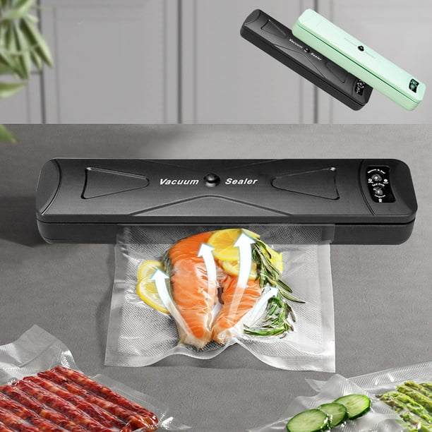 Máquina automática de sellado al vacío para conservación de alimentos - Sellador de ABS verde con sellado continuo, diseño compacto, velocidad de vacío de 5-8 segundos