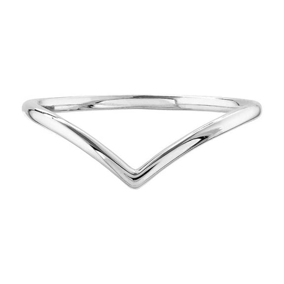 14k White Gold V Ring Size 8 Ring for Women