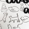 thumbnail image 2 of Black and White Cat Postures Throw Pillow, 2 of 4