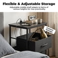 thumbnail image 7 of Alvantor Bedside Table Charging Station Nightstand with Fabric Drawers, End Side Table for Bedroom Living Room, 7 of 7