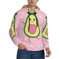 thumbnail image 2 of Naloa Cute Avocado Men's Casual Hooded Collar Drawstring Hoodies Pullover Sweatshirts Casual Long Sleeve Shirts-Large, 2 of 7