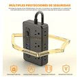 thumbnail image 3 of Regulador Multicontactos Con 6 Tomas, 3 Usb Y 1 Tipo C, 1.2m Xtellar Negro, 3 of 3