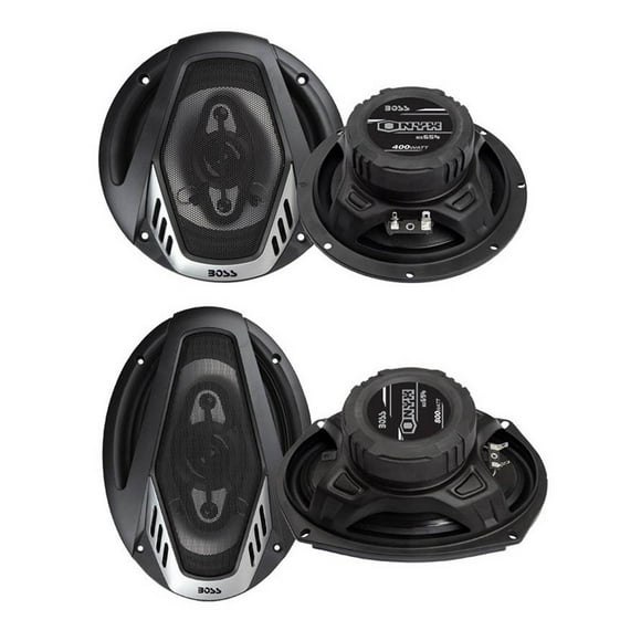 Boss NX654 6.5" 400W & NX694 6x9" 800W 4-Way Car Audio Coaxial Speakers (2 pack)