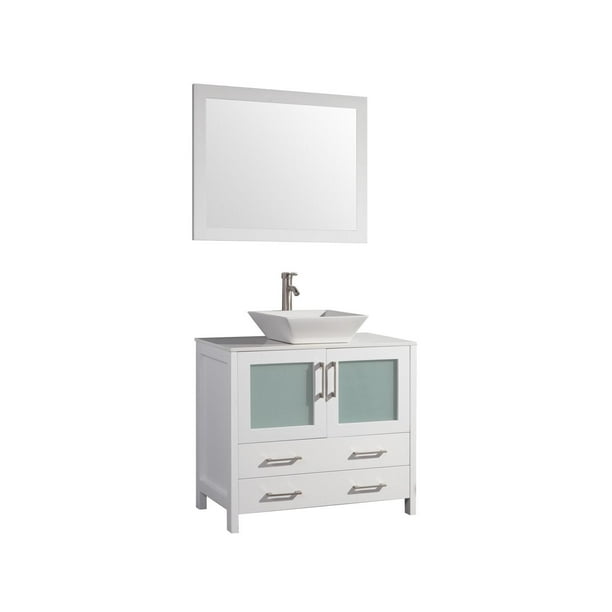 Vanity Art 36 Inch Single Sink Bathroom, Karson 36 Single Bathroom Vanity Set With Mirror
