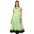 thumbnail image 1 of Bimba Flaired Net Anarkali Dress Solid Kurta Kurti Indian Tunic Custom Clothing, 1 of 5