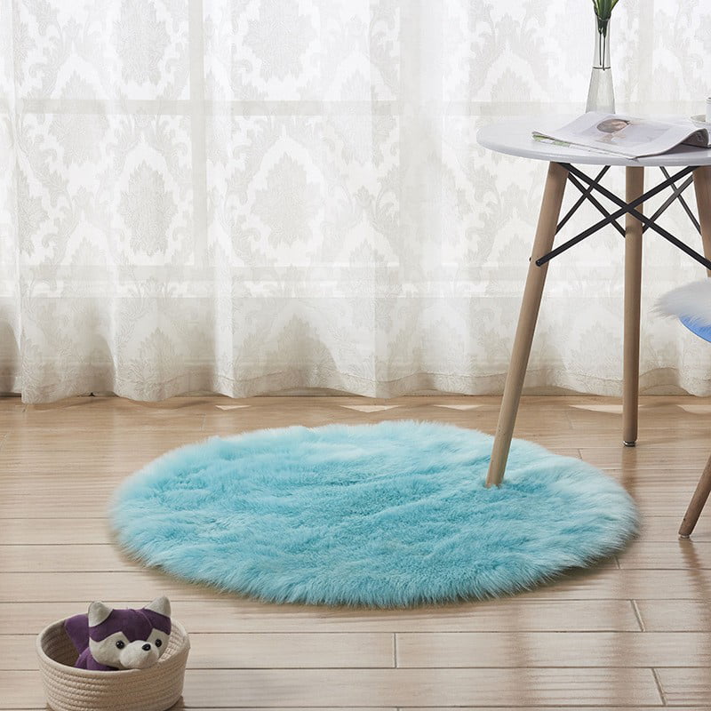 Solid Fluffy Sheepskin Faux Fur Rugs Soft Shaggy Area Carpet Room Mat Thick Wool 