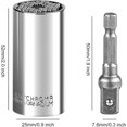 thumbnail image 2 of 2pcs Universal Socket - 7-19mm Universal Socket Wrench, High Quality Chrome Vanadium, Multifunctional Hand Tool Wrench Adapter Drill Repair Tool Fits, 2 of 3