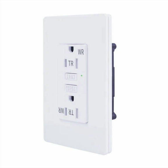 Ultra-Thin Gfi Outlet 15A Wr Tr Gfci Receptacles With Plate For Office & Kitchen