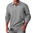 thumbnail image 6 of XAOWF Men'S Quarter-Zip Casual Sweatshirt Long Sleeve Turndown Collar Loose Fit Stylish Comfort Pullover Everyday Wear 2025 Autumn Comfort Breathable Tops, 6 of 9