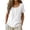 White#cotton linen mexican shirt for women boho, variant on Women's Petite Dressy Casual V Neck Short Sleeve Soft Comfy Plain Basic Crop Tunic Tops Summer T-Shirt White,L
