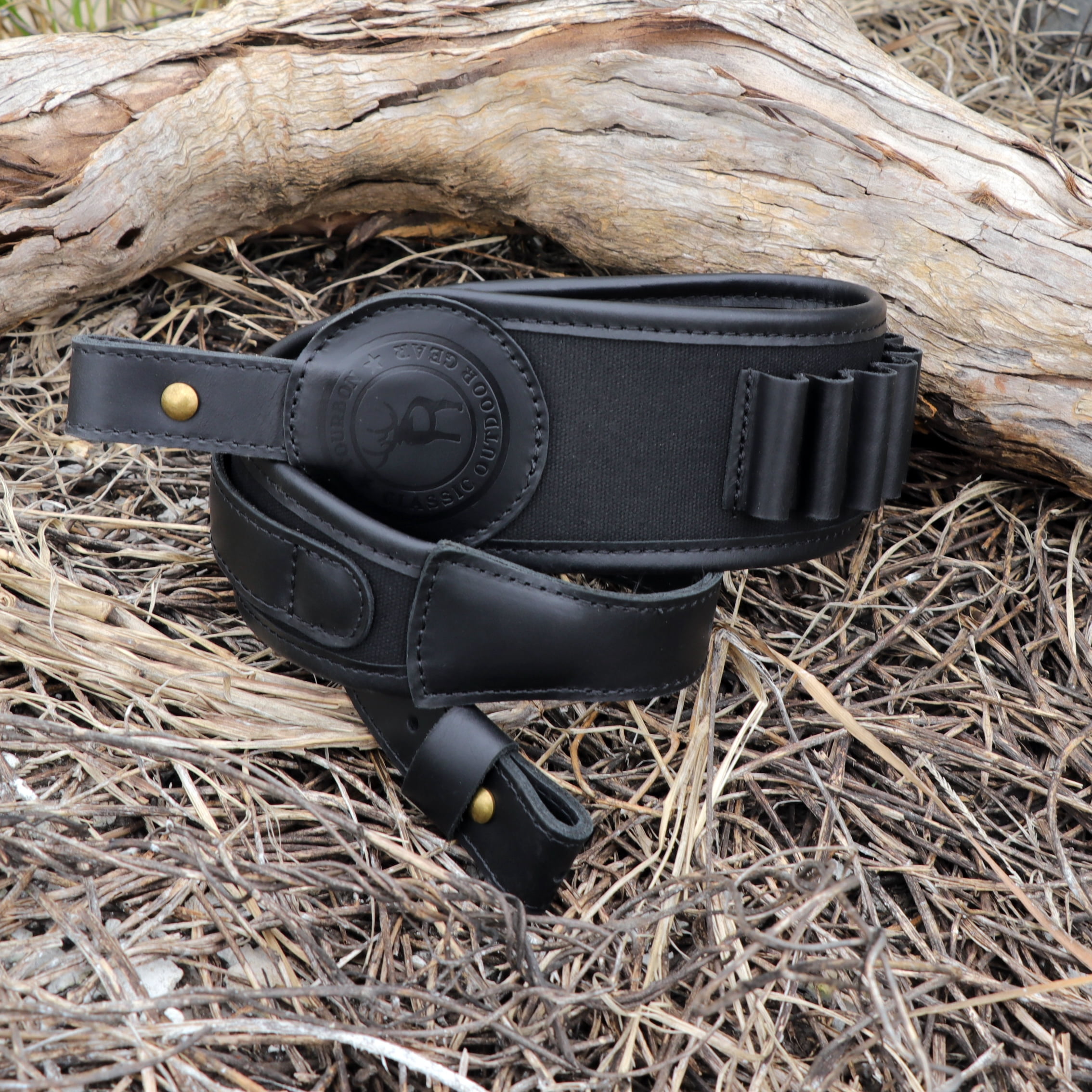 TOURBON Canvas Sling for Hunting,  Shoulder Strap , Black