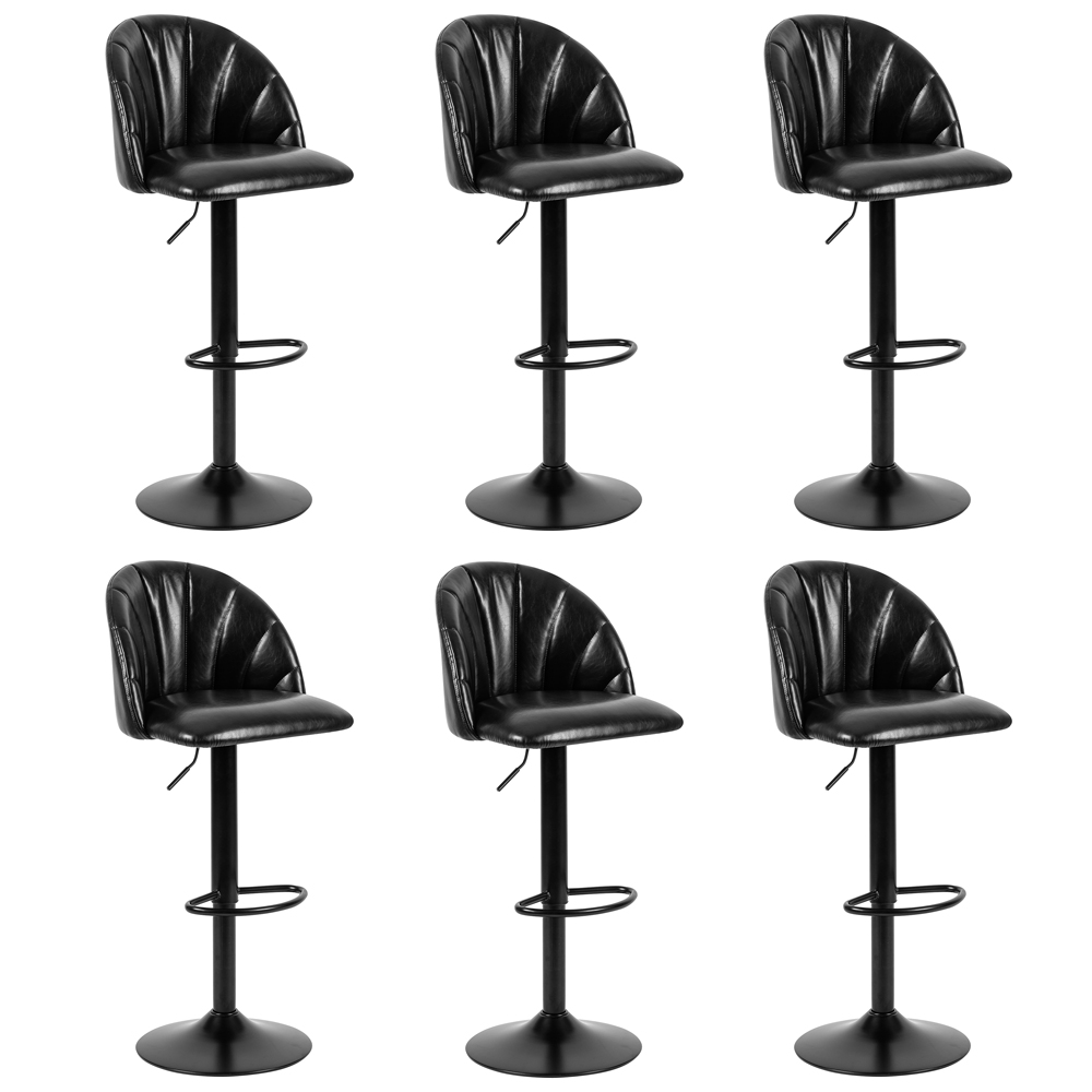 GIA Design Group Swivel Counter Height Bar Stools Set of 6, Adjustable Kitchen Island Stool Faux