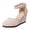 Beige, variant on Rokment Women's Wedge High Heels Dress Shoes Stylish Casual Suede Pointed Toe Ankle Strap Business Office Formal Closed Toe Dressy Sandals Beige Size 6